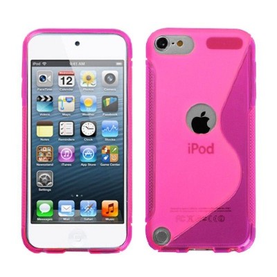 MYBAT For Apple iPod Touch 5th Gen/6th Gen Hot Pink Clear S Shape Candy Case Cover