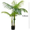 Acekool 5ft Artificial Palm Tree with Three Trunks and Realistic Leaves, Faux Tropical Floor Plant for Home and Office Décor - 3 of 4