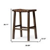 HomeRoots 30" Brown Faux Leather and Solid Wood Backless Bar Height Bar Chair - 3 of 4