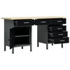 vidaXL Workbench Black 63"x23.6"x33.5" Steel - 2 of 4
