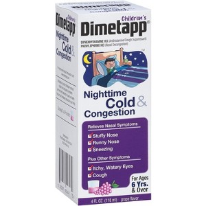 Dimetapp Night Time Cold & Congestion Grape Liquid   4Oz - 1 of 4