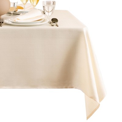 Ivory Rain Resistant Rectangular Polyester Tablecloth 52" x 70"