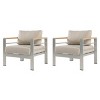 Aluminum Outdoor Lounge Chairs with Rust Resistant Frame,Modern Patio Club Chairs with Cushion,Lounge Chair for Garden Deck-Cuddlewood - 2 of 4