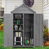 Outside Wooden Storage Shed Closet Storage Cabinet With Shelves Garden Wood Tool Shed For Outdoor Yard, Patio, Deck, Porch 39.56x 22.04x 68.89inch - 2 of 4