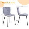 FURNIinspire Dining Chairs A set of 4 Luxury Dining Chairs For Dining Room, Black Metal Legs Dining Chairs With PU Cushion, Gray, 20"*16"*31" - 3 of 4