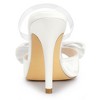 Allegra K Women's Clear Strap Satin Bow Stiletto Heels Mules Slide Sandals - 3 of 4