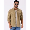 INSPIRE CHIC Men's Button Down Long Sleeve Point Collar Casual Cargo Work Shirt - 4 of 4