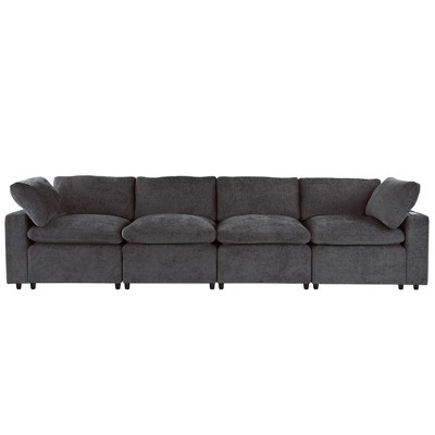 NicBex Modular 133.9" Straight Sectional Sofa Sleeper Couch Set with Charge Ports for Living Room
