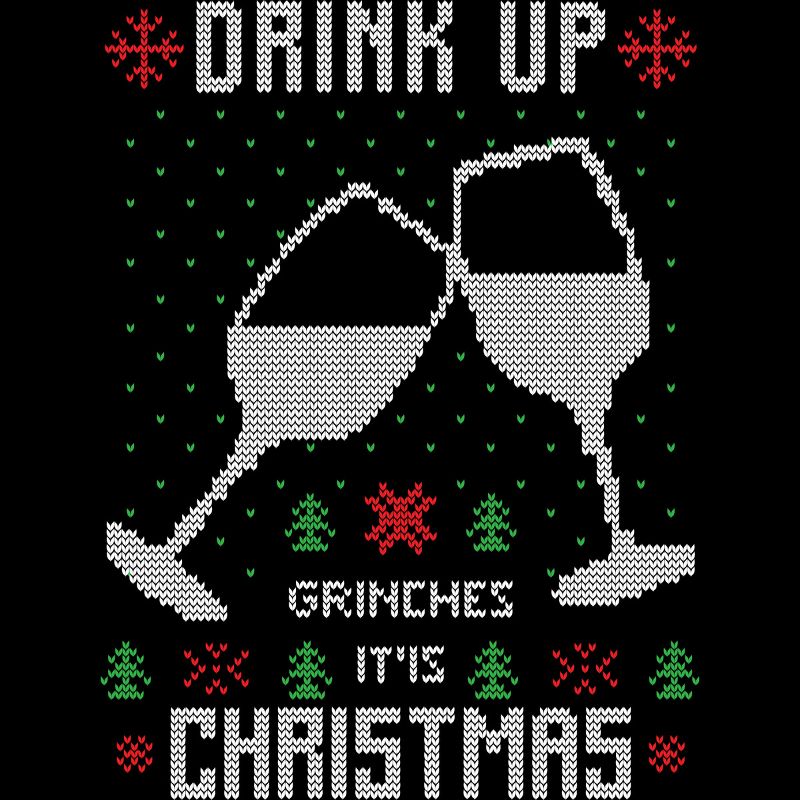 Men's Design By Humans Drink Up Grinches Ugly Christmas Sweater By shirtpublic T-Shirt, 2 of 5