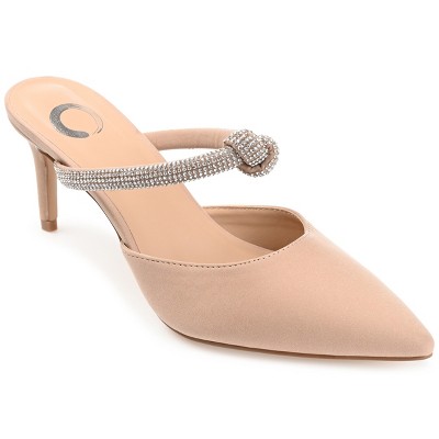Journee Womens Lunna Mules Mid Stiletto Pointed Toe Pumps