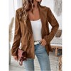 Clearlove Women Corduroy Blazer Jackets Fall Notched Lapel Long Sleeve Work Office Coats - 3 of 4