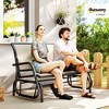 2-Person Outdoor Glider Bench, Patio Double Swing Rocking Chair Loveseat w/Powder Coated Steel Frame for Backyard Garden Porch - 2 of 4