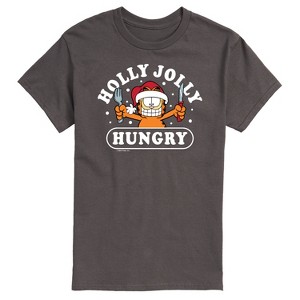 Men's - Garfield - Christmas Holly Jolly Hungry Short Sleeve Graphic T-Shirt - 1 of 4