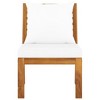 vidaXL Sectional Middle Sofa Made of Solid Acacia Wood with Cream Cushion - Durable and Weather-Resistant - Adjustable for Inside/Outside Setup - 2 of 4