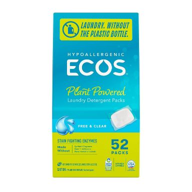 ECOS Free & Clear Laundry Detergent Packs (52ct)