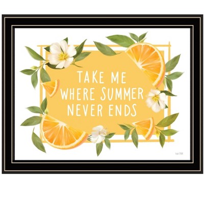 HomeRoots Take Me Where Summer Never Ends Black Framed Print Wall Art