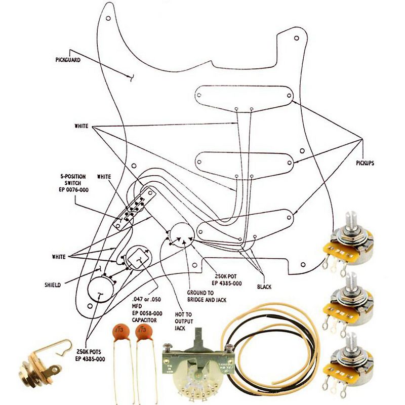 Allparts EP-4120-000 Wiring Kit for Strat, 1 of 2