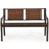 Tangkula Patio Garden Bench Rattan Backrest Park Bench Heavy-Duty Metal Chair Seat - 4 of 4