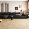 MAYEERTY 135" Large Modular Sofa Black - 135" 6-Seat, Corduroy, Sofa Bed, No Assembly, for Apartment/Living Room - 3 of 4