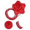Unique Bargains Satin Rose Flower Adjustable Waist Belt 1 Pc - 3 of 4