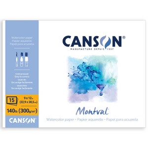 Canson Artist Series Montval Watercolor Block, Foldover Binding, 15 Sheet, 9x12 inch, 1 Count - 1 of 4