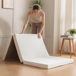 BAFODE Folding Mattress, 3 Inch CertiPUR-US Certified Memory Foam Twin XL Foldable Camping Mattress with Washable Cover, 80"¡Á38"¡Á3", White - 1 of 4