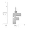 Black Bow Jewelry 14k White Gold, Julia Collection, Small Satin Block Initial F Pendant - 4 of 4