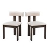 Vatros Modern Boucle Upholstered Kitchen Side Chairs Wooden Dining Chairs Set of 2 - 2 of 4