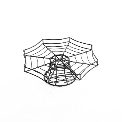 Lakeside Spider Web-Look Cake Serving Stand - Halloween Serveware Accent