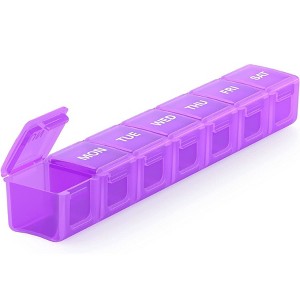 Sukuos XL Pill Box, Case w/Clear Lid, Arthritis-Friendly, BPA-Free, Easy-Clean - 1 of 4