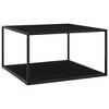 vidaXL Coffee Table Black Tempered glass, powder-coated steel Medium - 35.4" x 35.4" x 19.7" Black - 2 of 4
