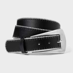Shot Bead Edge with Fashion Buckle - Wild Fable™ Black - 1 of 3