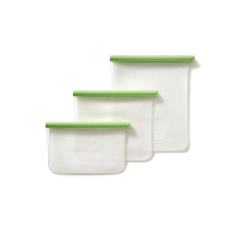 Lekue Reusable Silicone Flat Bags, Airtight for Storage, Set of 3, 1 of 6