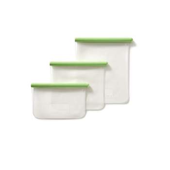 Lekue Reusable Silicone Flat Bags, Airtight for Storage, Set of 3
