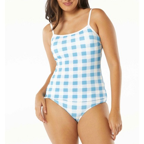 Beach House Swim Lexi Fitted Tankini Top with Gingham Print - image 1 of 3