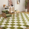 LOVEVOOK 5x7ft Checkered Area Rugs for Living Room, Bedroom, Soft Shaggy Green and White Rugs Kids Room, Non-Slip Fuzzy Carpet Indoor - 4 of 4