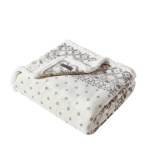 50"x60" Fair Isle Peak Reversible Throw Blanket Beige - Eddie Bauer - 1 of 4