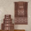 Zero Twist Cotton Solid and Floral Jacquard 9 Piece Bathroom Towel Set by Blue Nile Mills - 2 of 4