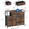 9-Drawer Storage Dresser - Steel/MDF Frame with Charging Station, 3-Size Drawers for Bedroom/Living Room - 2 of 4