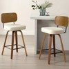Bekrvio Swivel Counter Height Bar Stools Set of 1/2/3/4,26" Faux Leather Upholstered Bar Stools with Back & Bent Wood Frame for Kitchen Island - 3 of 4