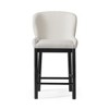 HomeRoots 26" White and Black Fabric and Solid Wood Counter Height Bar Chair - 4 of 4