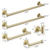 ChicFurnit Bathroom Towel Holder 5 Piece Brushed Nickel Gold Set Wall Mounted for Modern Bathroom Style, Gold, 26"*8.7"*2.8" - 3 of 4