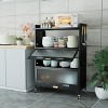 Fortune Candy 45.7'' Tall 4 Tier Pantry Cabinet with 3 Door, Recyoled Metal - 2 of 4