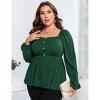 Plus Size Puff Sleeve Blouse Tunic Tops for Women - 4 of 4