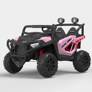 Jojoka 24V 2-Seater Electric UTV for Big Kids, 4-Wheeler Suspension,3 Speeds, Remote Control, Bluetooth, LED Lights - 1 of 1