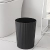 Aoibox Small Trash Can, Round Plastic Wastebasket for Bathroom, Kitchen, Bedroom, Home Office, College Dorm, Black - 3 of 4