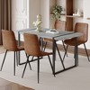NicBex 5 Piece Gray Marble Textured MDF Dining Table Set with 4 Suede Cushions/PU Chairs for Kitchen/Dining Room - 2 of 4