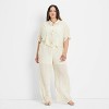Women's Short Sleeve Embroidered Tie-Front Blouse - Future Collective - 3 of 3