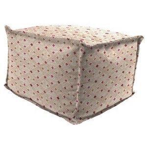 Outdoor Ottoman Seat Cushion Glenville Sunset - Jordan Manufacturing: Weather-Resistant Pouf, Portable Footstool - 1 of 4