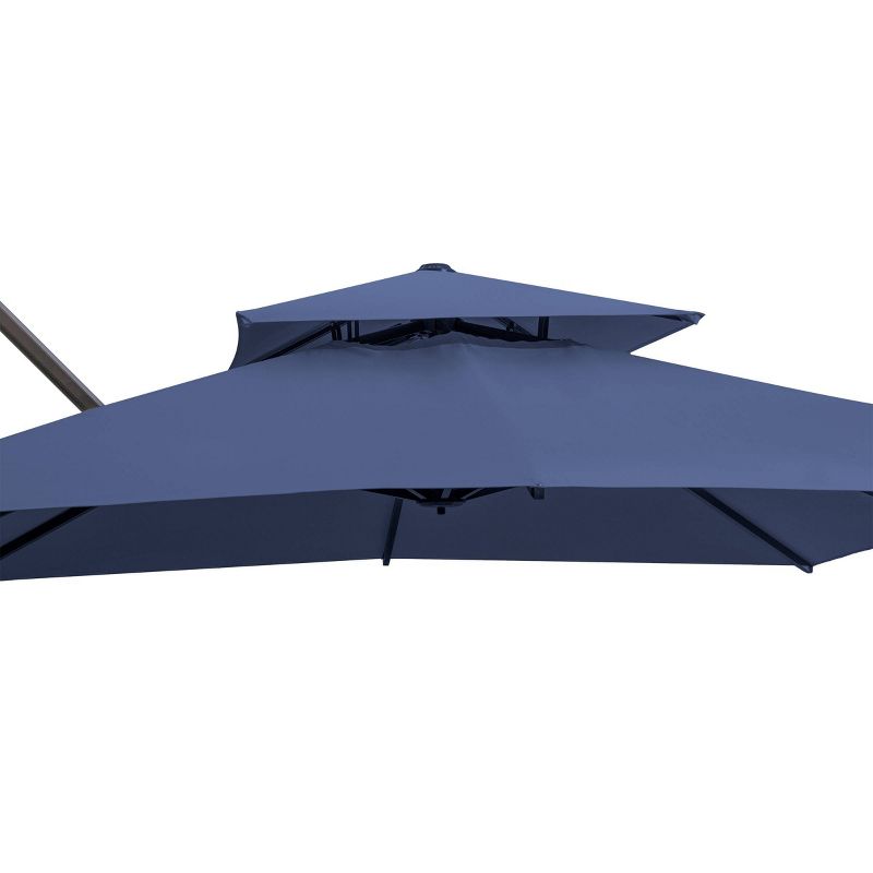 10&#39; x 10&#39; Square Outdoor Double Top Aluminum Offset Cantilever Hanging Patio Umbrella Navy - Crestlive Products, 4 of 9
